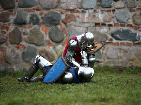 Struggle medieval knights. Show in Kaunasの写真素材