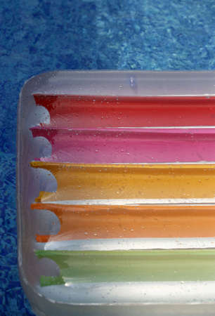 a section of a air matress in poolの写真素材