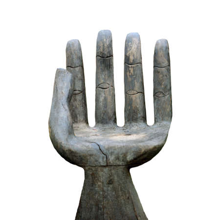 Wooden chair isolated in whiteの写真素材