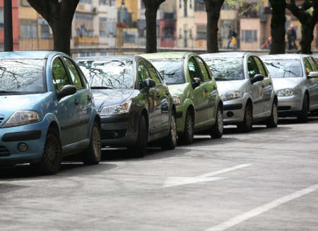 Automobiles in the street Zherona. Spainの写真素材