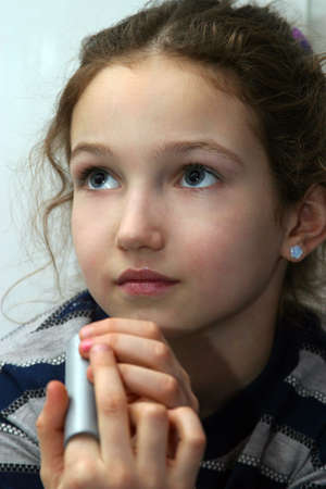 The portrait of the girl close-upの写真素材