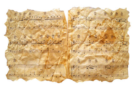 Old vintage musical page with notesの写真素材