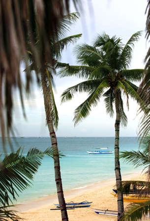 Boat at ocean. Philippines. Island Boracayの写真素材