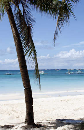Boat at ocean. Philippines. Island Boracay