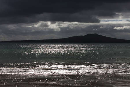 The sky above ocean before storm. New Zealandの写真素材