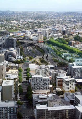 Kind of city Aukland from above. New Zealandの写真素材