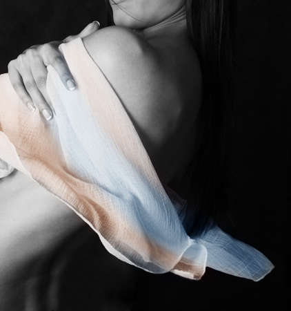 Female body with a developing scarfの写真素材