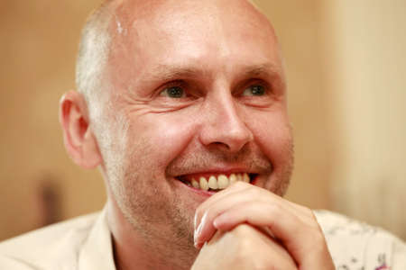 Good looking adult man with smile の写真素材