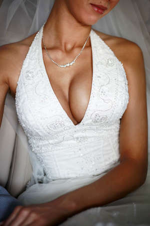 Foreground of a beautiful dress of the brideの写真素材