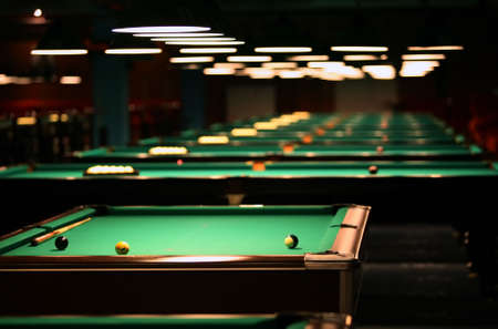 Billiard tables in a fashionable night club