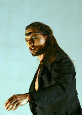 RUSSIA, MOSCOW, 12 January 2006: Stage from performance "Dream in summer night". Russian actor Dmitry Bozin 12 January 2006. Moscow. Russiaのeditorial素材