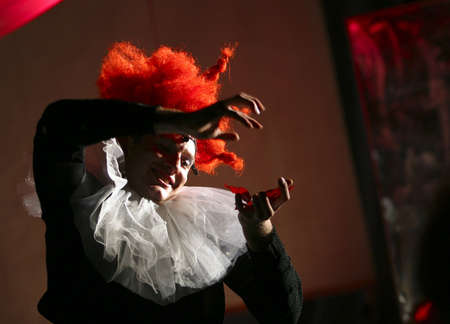 RUSSIA, MOSCOW, 12 January 2006: Stage from performance Dream in summer night. Russian actor Mihail...