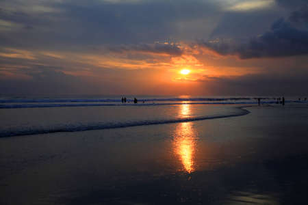 Coastline Indian ocean on sunsetの写真素材
