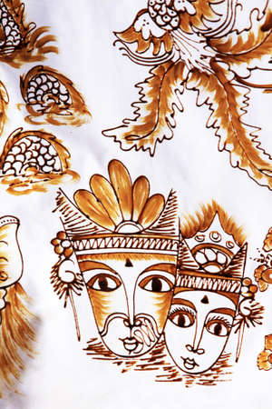 Traditional Indonesian Batik on silk  Bali. Indonesia