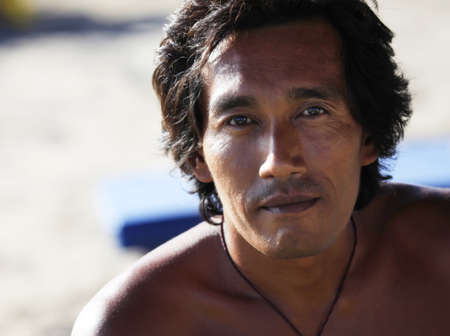 Portrait of adult Asian man. Bali. Indonesiaの写真素材
