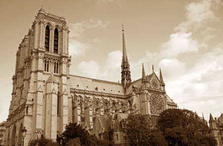 Notre Dame de Paris at day, Paris, Franceの写真素材