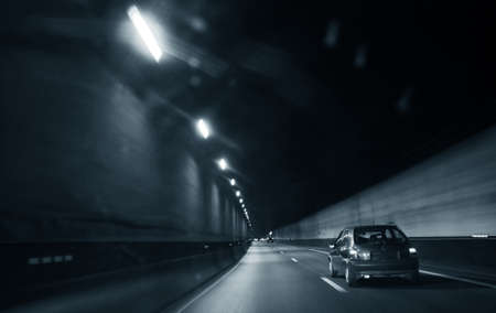Road in tunnel in Paris in the afternoonの写真素材