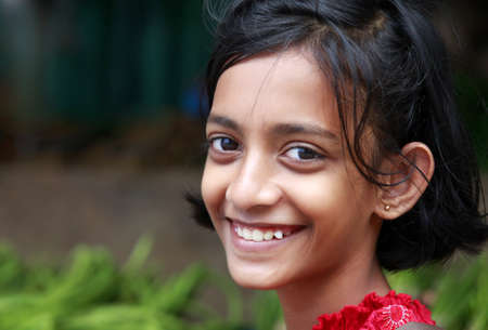 KALATURA, SRI LANKA 09 APRIL 2011: Casual portrait of the nice girl in the street city Kalatura 9 April 2011 on Sri Lankaのeditorial素材