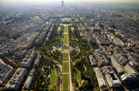 Aerial view at Paris architecture from the Eiffel towerの写真素材