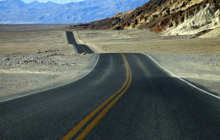 Great American road, crossing a huge Death Valley in Nevadiaの写真素材
