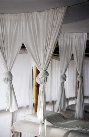 spa treatment room at tropical hotelの写真素材