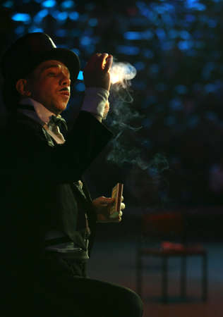 RUSSIA, MOSCOW 21 NOVEMBER 2006:  Russian clown in Big Moscow circus in of show のeditorial素材
