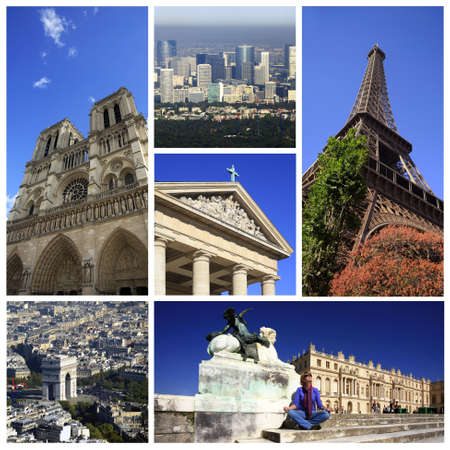 Collage from 6 photos Paris. Franceのeditorial素材