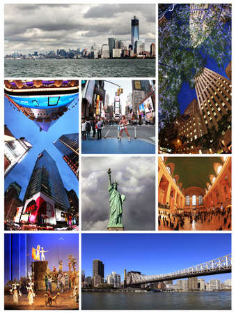 NEW YORK CITY - OCT 10: Collage from 8 images about New York City - Manhattan in October, 2012.のeditorial素材