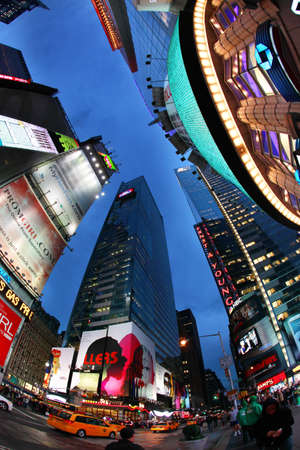 NEW YORK CITY - OCT 9: Times Square, featured with Broadway Theaters and huge number of LED signs,...
