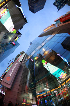 NEW YORK CITY - OCT 9: Times Square, featured with Broadway Theaters and huge number of LED signs, is a symbol of New York City and the United States, October 9, 2012 in Manhattan, New York Cityのeditorial素材