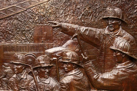 NEW YORK CITY - OCTOBER 9:  Mural dedicated to the lives lost amongst the New York Fire Department on 911 October 9, 2012 in New York, NY.のeditorial素材
