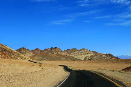 Great American road, crossing a huge Death Valley in Nevadaの写真素材