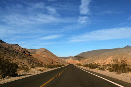 Great American road, crossing a huge Death Valley in Nevada