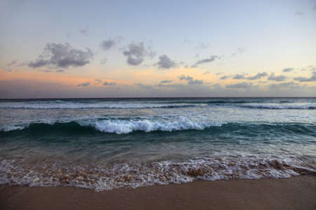 Summer landscape with sea and blue sky on sunset  Barbados