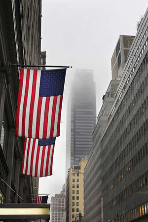 United States of America grunge flag in street New York