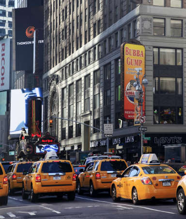 NEW YORK CITY - MAY 17: Times Square, featured with Broadway Theaters and huge number of LED signs, is a symbol of New York City and the United States, May 17, 2013 in Manhattan, New York Cityのeditorial素材