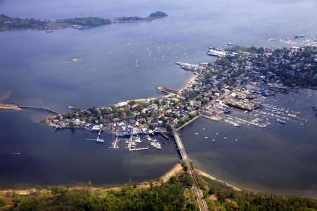Miami coastline seen from high altitudeの写真素材