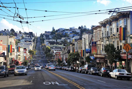SAN FRANCISCO - OCTOBER 23: Castro district on October 23, 2012 in San Francisco, USA. Castro is one of the United States' first and best-known gay neighborhoods, and it is currently its largest.のeditorial素材