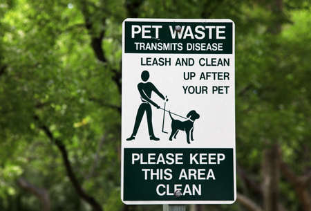 Pet waste sign at the park in Miamiの写真素材