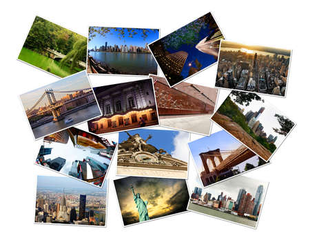 Postcard collage from New York, Manhattan, USA. Photos are also available separately at full sizeのeditorial素材