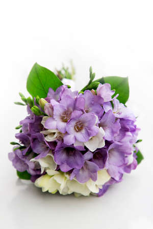 Wedding bouquet on a white backgroundの写真素材