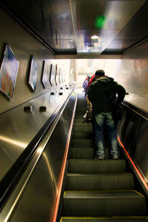 Escalator in the subway in Hong Kongの写真素材