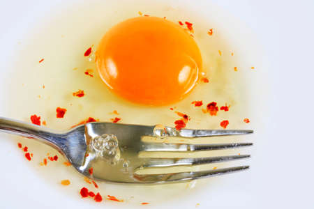 The image of a plug and broken eggの写真素材