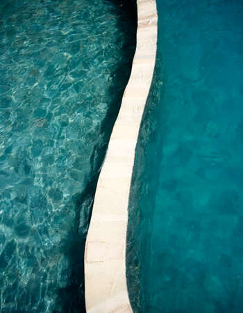 Clear blue water in the swimming pool