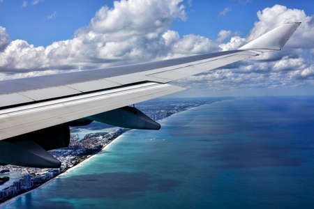 Miami coastline seen from high altitudeの写真素材