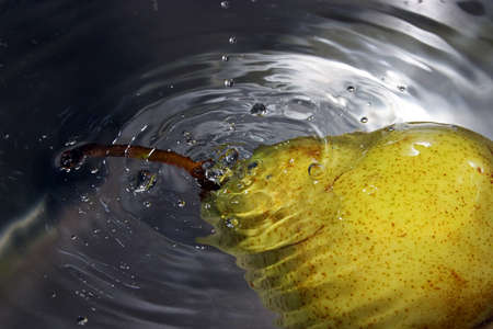The image of a pear in waterの写真素材