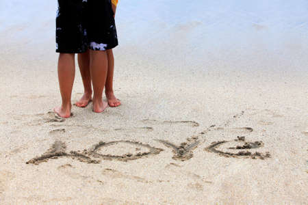The in love pair on a coast of ocean