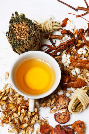 Ingredients for Asian tonic drink with exotic detailsの写真素材