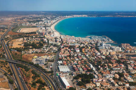 Areal view of residential zone in the island of Mallorcaの写真素材