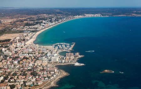 Areal view of residential zone in the island of Mallorcaの写真素材